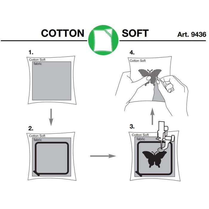 MADEIRA 9436 Stabilizer Cotton Soft Cotton Tear Away White Hook and Loop Embroidery