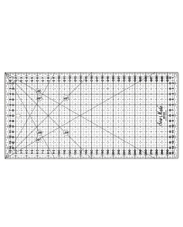 TEXI 4065 Règle à courtepointe, échelle métrique, 160x320 mm, noir