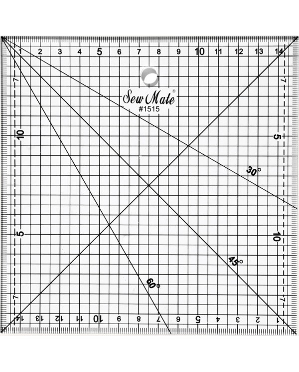 TEXI 4066 Règle à courtepointe, échelle métrique 160x160 mm, noir
