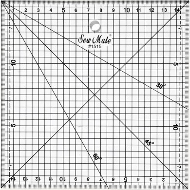 TEXI 4066 Righello per quilting, scala metrica 160x160 mm, nero