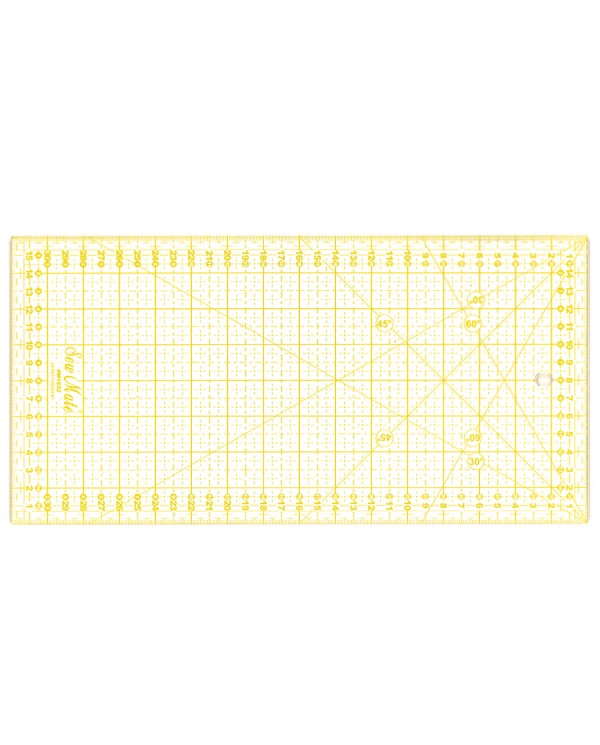 TEXI 4067 Quilting ruler, metric scale, 160x320 mm, yellow