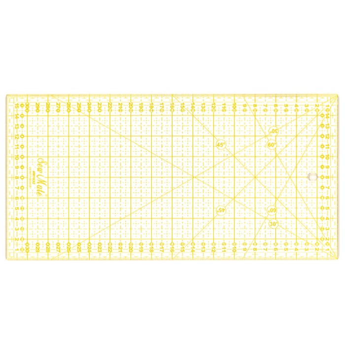 TEXI 4067 Quilting ruler, metric scale, 160x320 mm, yellow