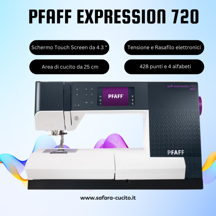 Pfaff Expression 720 Macchina per cucire elettronica con 5 anni di Garanzia