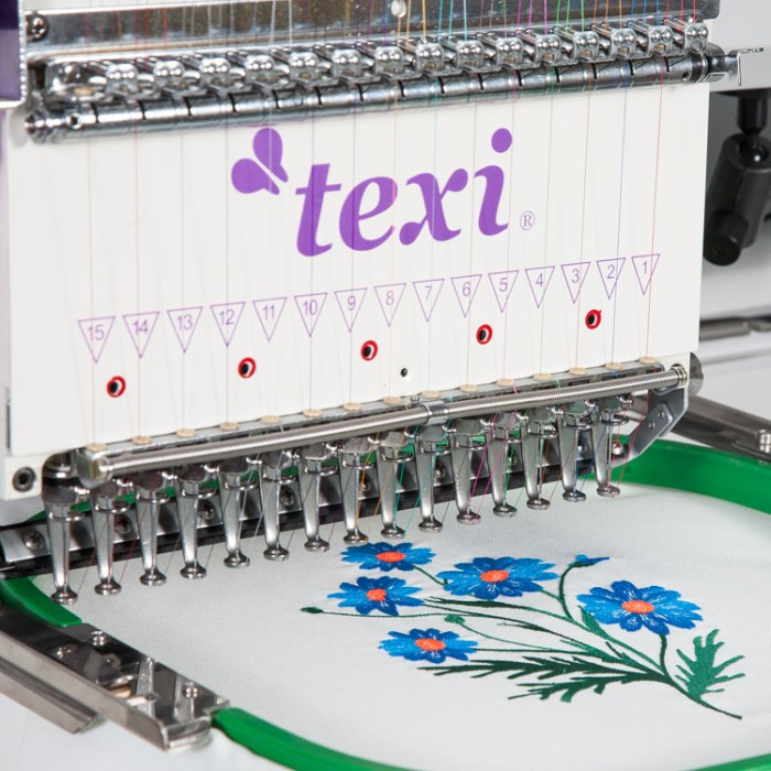 TEXI 1501 XL TS Professional Machine à broder à 15 aiguilles avec zone d’usinage...