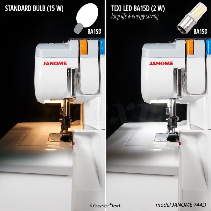 TEXI Ampoule LED BA15D pour machine à coudre domestique - 230 V, 2 W