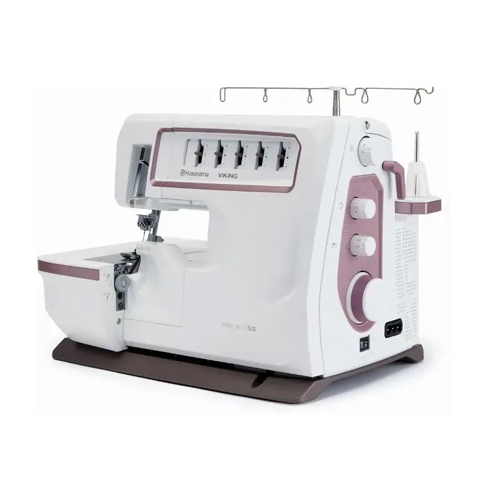 Husqvarna Viking Amber Air S600 Overlock with Cover & Cover...
