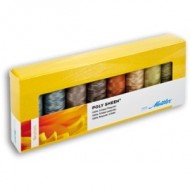 Kit of 8 Amann Mettler Poly Sheen Neutrals yarns