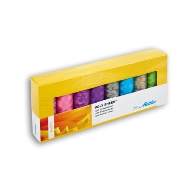 Kit of 8 Amann Mettler Poly Sheen Brights yarns
