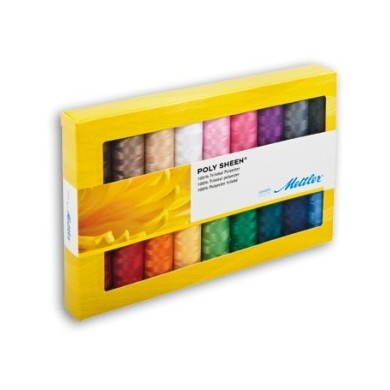 Kit of 18 Amann Mettler Poly Sheen yarns