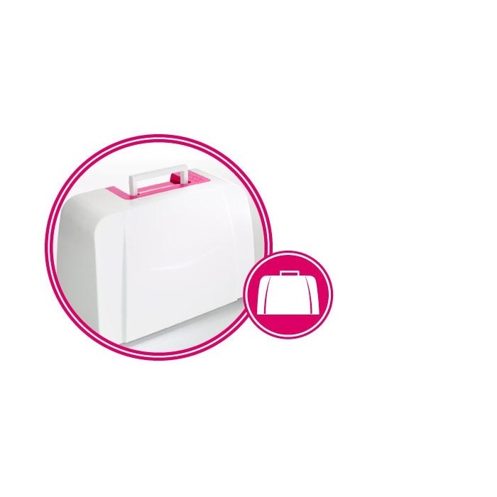 The smarter by pfaff 160S sewing machine has a hard case