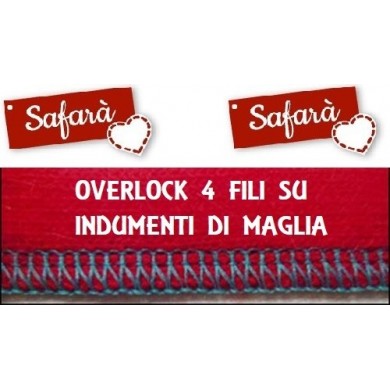 Overlock 4 threads on knitted garments