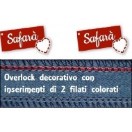 Surjet décoratif avec insertion de 2 fils colorés
