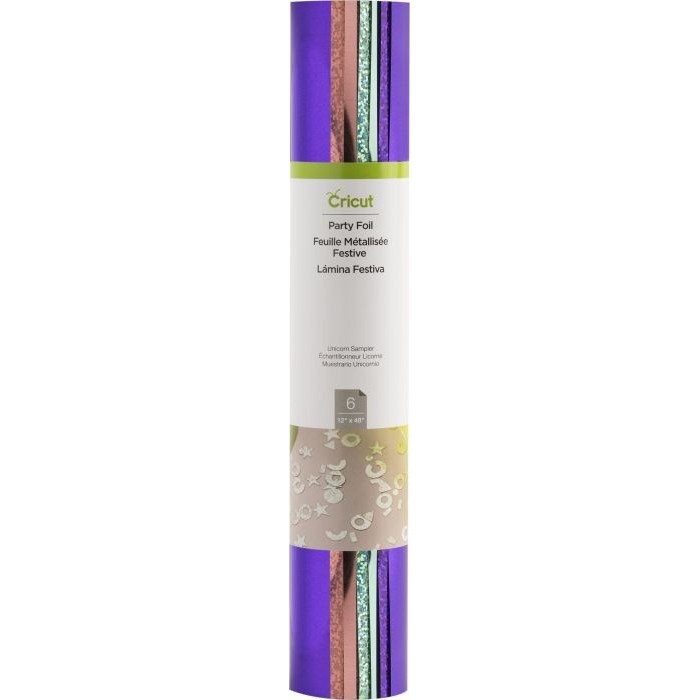 6 FOGLI DI CARTA LAMINATA/OLOGRAFICA 3 COLORI UNICORNO (VIOLA, ARGE...