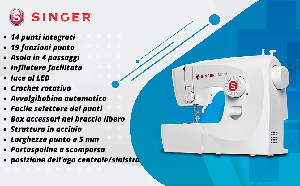 Singer M1155 Caratteristiche - Macchine per Cucire Store